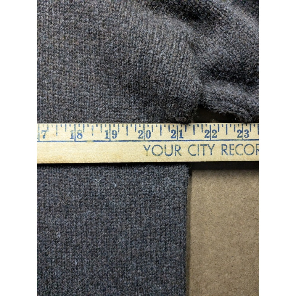 Gap Mens Lambswool Quarter Zip Sweater Brown Marl Green Trim Size L Q4/2005 - Picture 7 of 7